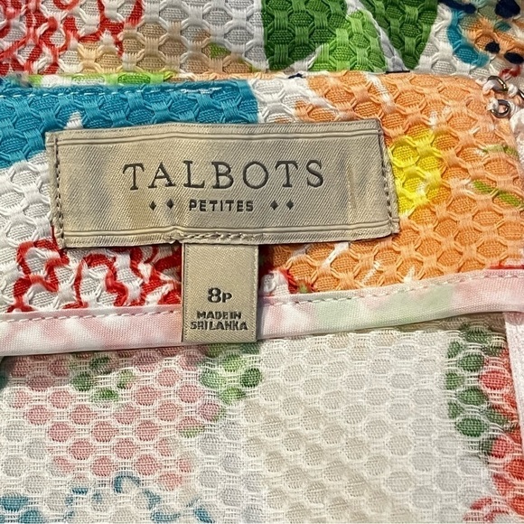 New Talbots Pencil Skirt Floral Print Size 8 PETITE Colorful Preppy work wear - Picture 2 of 6